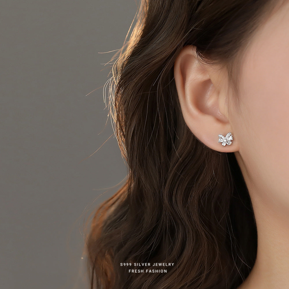 C廠 韓國韓版時尚精緻蝴蝶S999純銀耳環 批發 折扣@洽客服 24.11.W2「E5770-999」