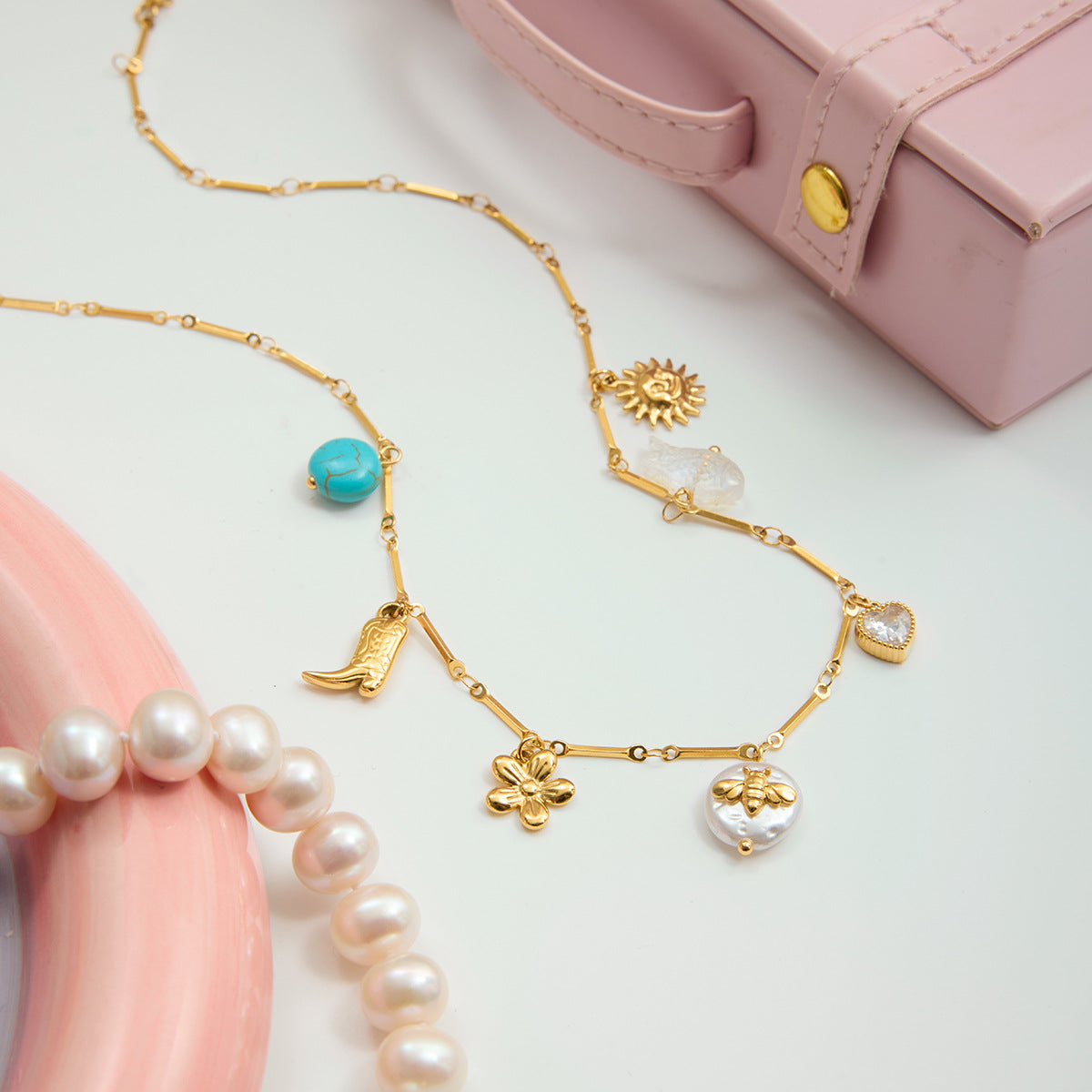 B廠 歐美款 AMELIA 鈦鋼鍍18K金項鍊 批發 折扣@洽客服 25.11.W2 「:DN0207033」