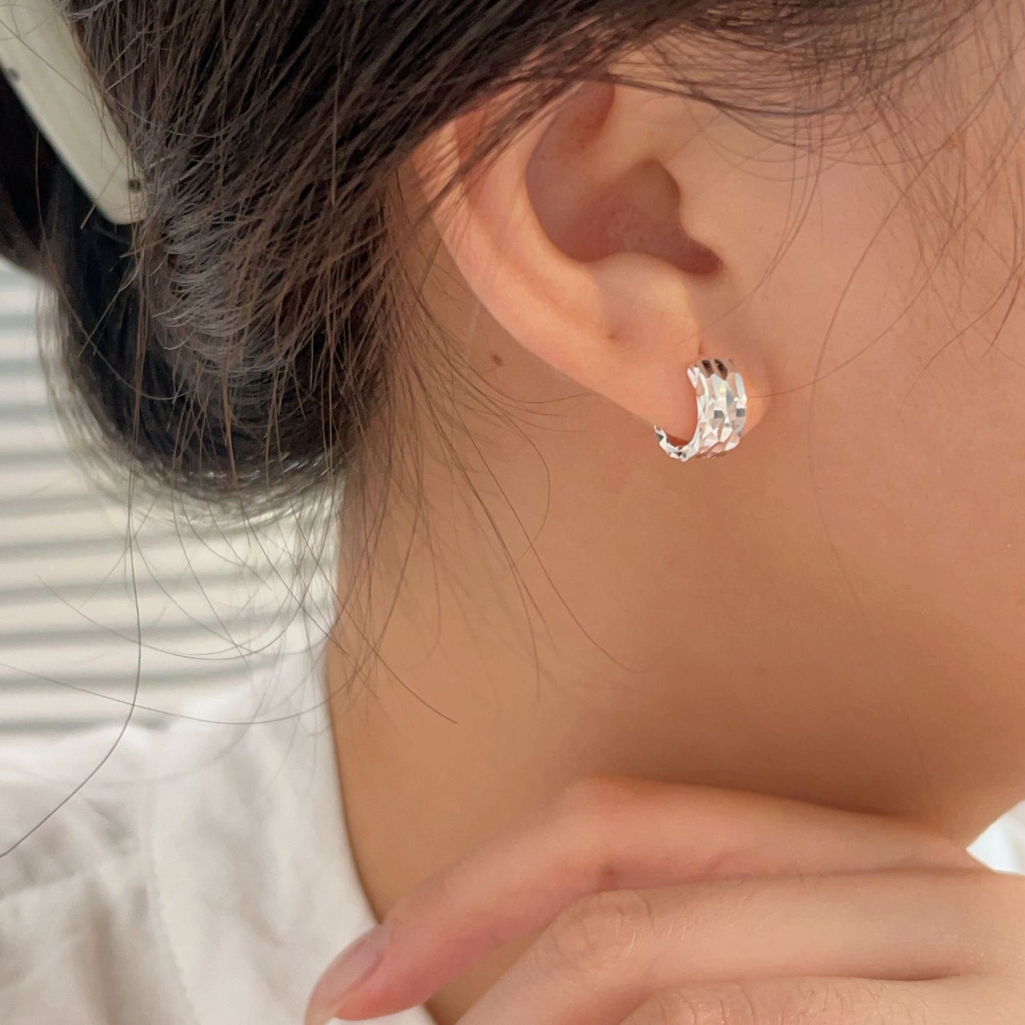 C3廠 韓國韓版爆閃多切面S925純銀耳環 批發 折扣@洽客服 25.11.W1「ES175」