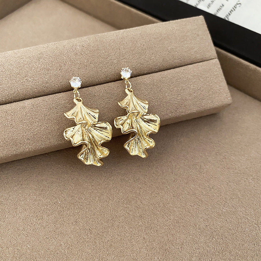 A2廠 韓國韓版銀杏葉吊墜銀針耳環 批發 折扣@洽客服 25.12.W1「HE29423」