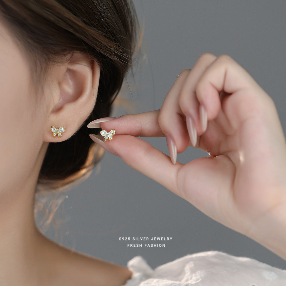 C廠 韓國韓版精緻花朵蝴蝶S925純銀耳環 批發 折扣@洽客服 25.12.W4「E5969」