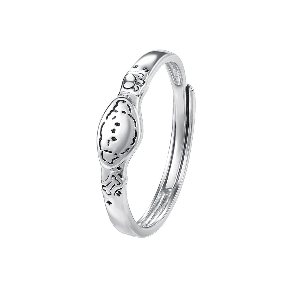 C廠 S999純銀｜韓國韓版可愛萌趣貓狗情侶戒指 26.02.W1「K2477 K2478」