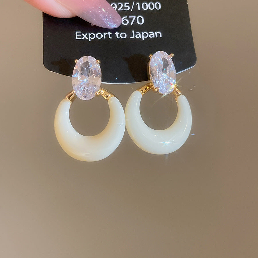 A2廠 韓國韓版鋯石樹脂圓形電鍍18k真金銀針耳環 批發 折扣@洽客服 25.11.W3「WE4245」