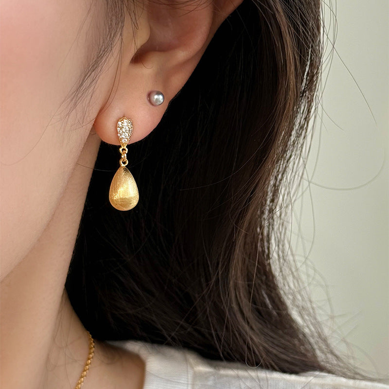 A2廠 韓國韓版鋯石金色質感水滴銀針耳環 批發 折扣@洽客服 25.12.W1「HE29450」