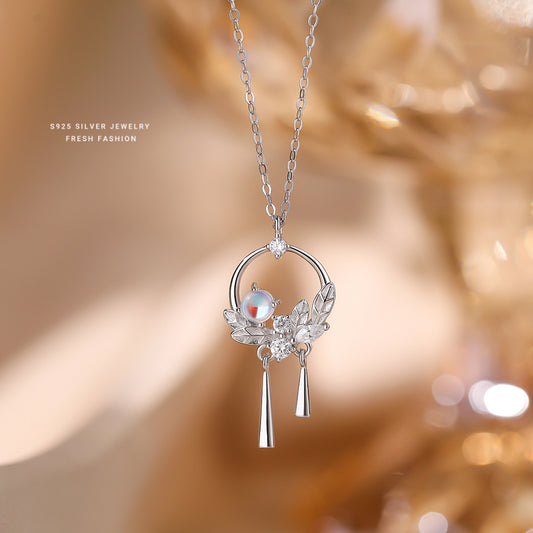 C廠 韓國韓版月光石繁花S925純銀項鍊 批發 折扣@洽客服 25.11.W3「A4598」