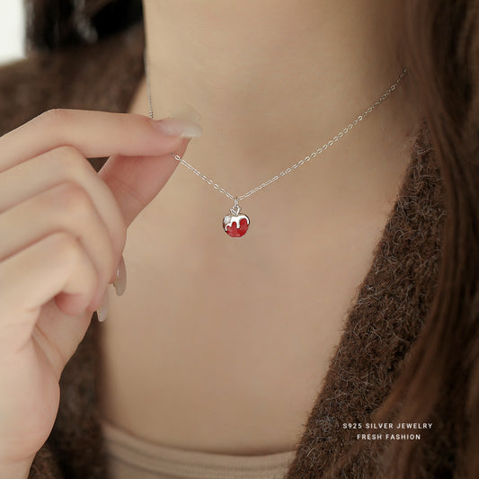 C廠 S925純銀｜韓國韓版浪漫紅蘋果項鍊 26.02.W1「YA0583」