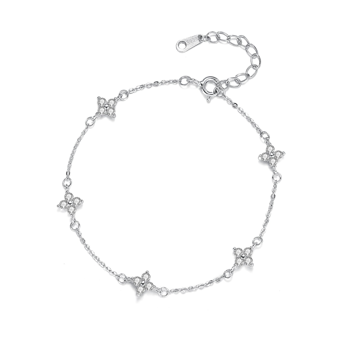 C廠 韓國韓版彩色四葉草S999純銀手鍊 批發 折扣@洽客服 25.12.W3「L1241」