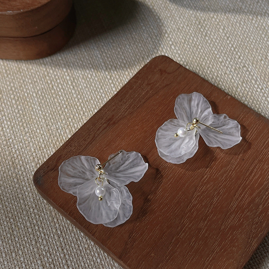 A廠 日韓款 甜美花瓣流蘇銀針耳環 批發 折扣@洽客服 25.11.W2「C-670」