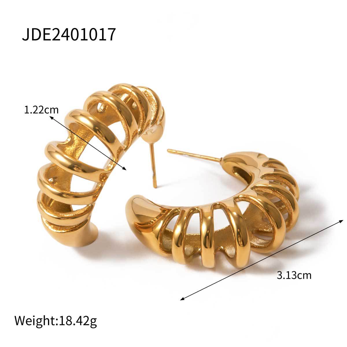 B廠 歐美款GEORGIA 鈦鋼鍍18K金耳環 批發 折扣@洽客服 25.08.W3 「JDE2401017」