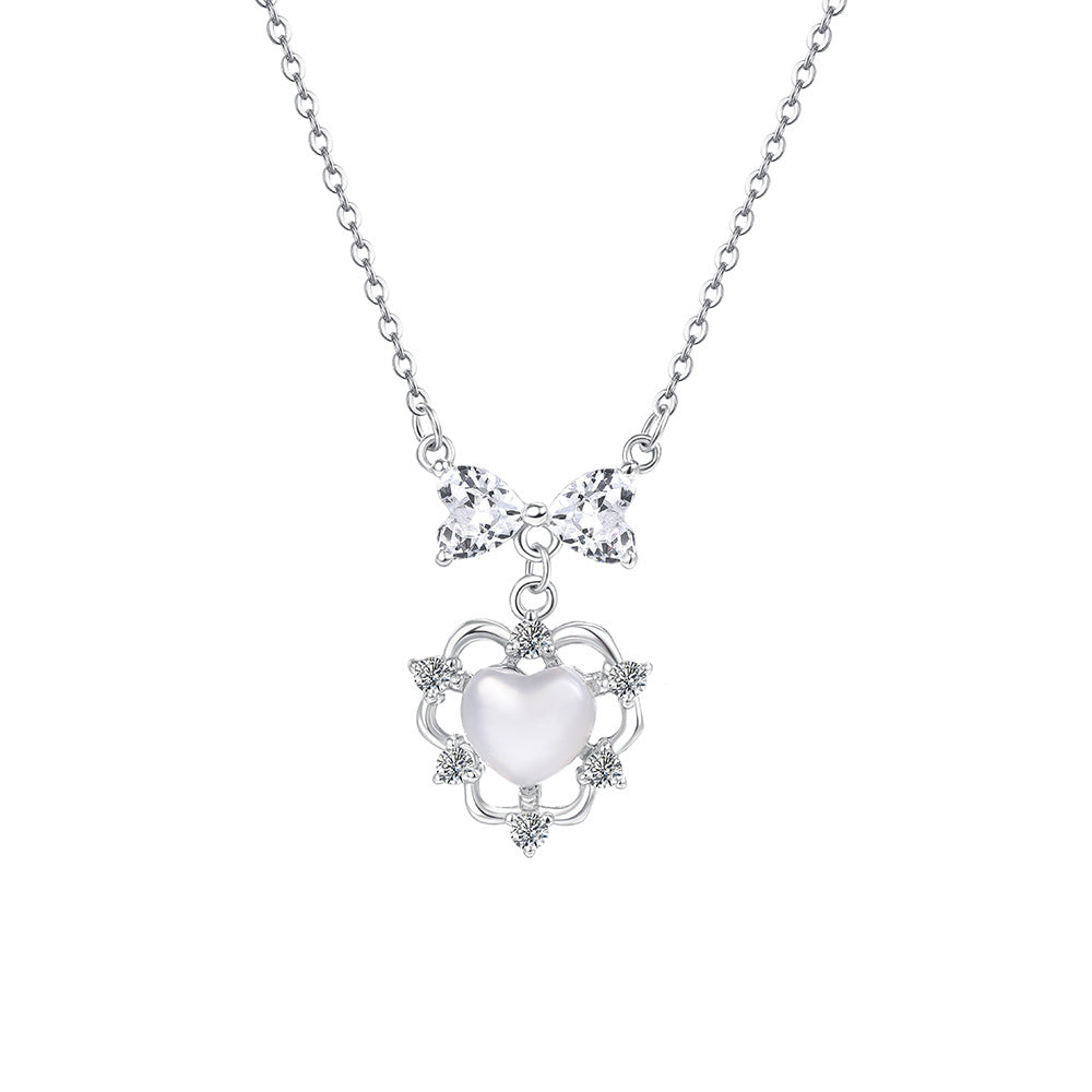 C廠 韓國韓版蝴蝶結愛心S999純銀項鍊 批發 折扣@洽客服 25.11.W1「A4536」