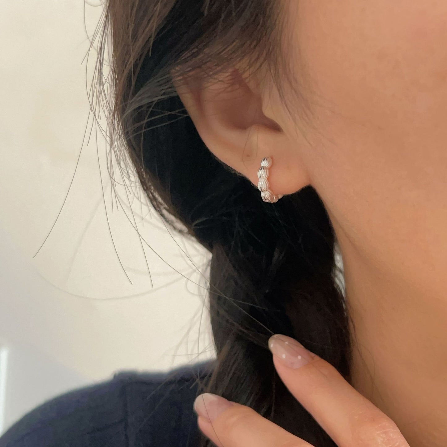 C3廠 韓版重工米粒珠S925純銀耳環 批發 折扣@洽客服 25/11.W4「es173」