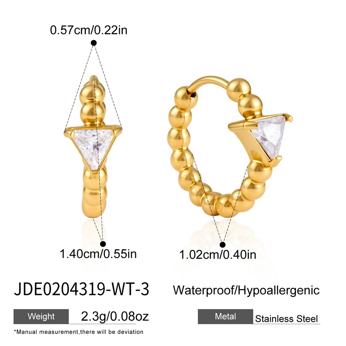 B廠 歐美款  CELINE 鈦鋼鍍18K金耳環26.06.W4「JDE0204319」