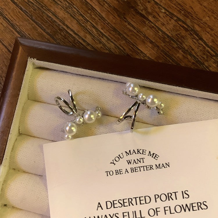 A2廠 韓國韓版高級感鋯石珍珠耳夾 批發 折扣@洽客服 25.12.W4「HE29699」