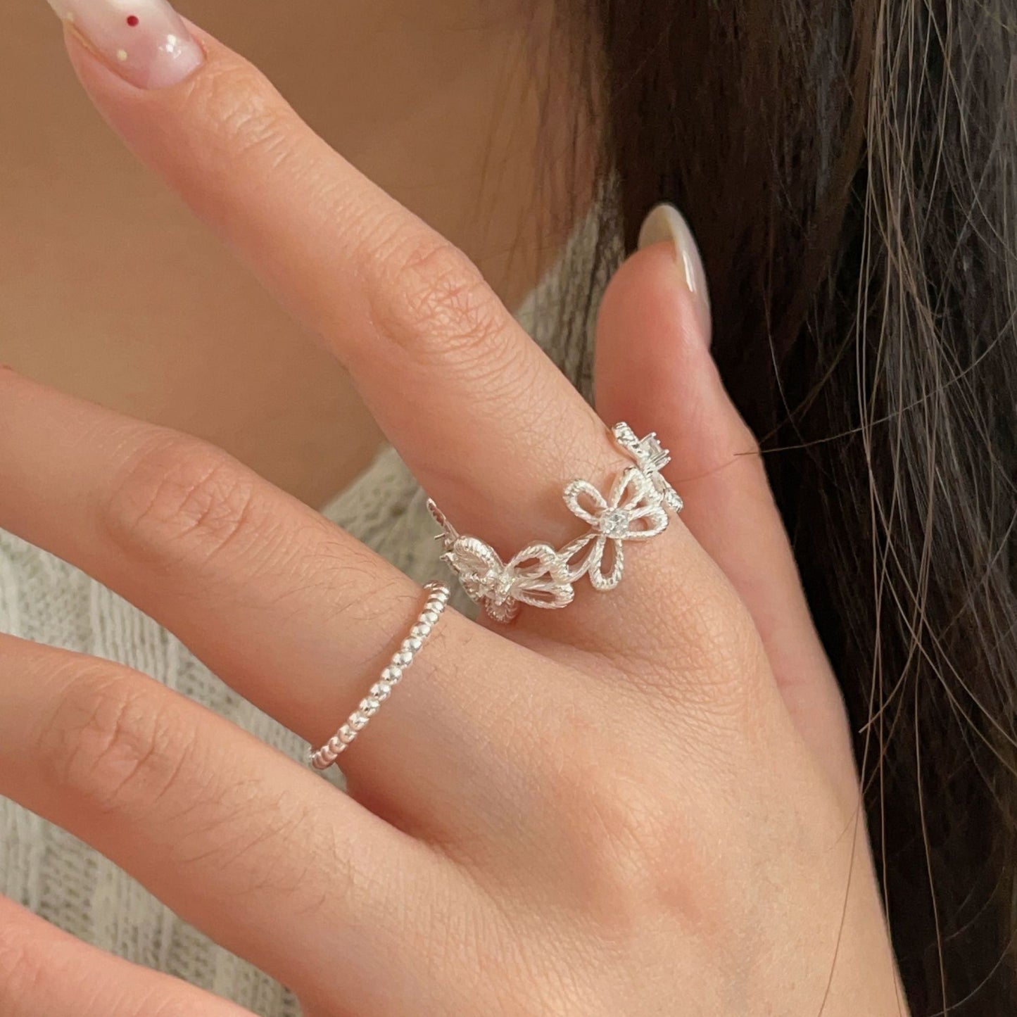 C3廠 韓國韓版鏤空花朵S925純銀戒指 批發 折扣@洽客服 25.11.W1「hjz288 hjz282」