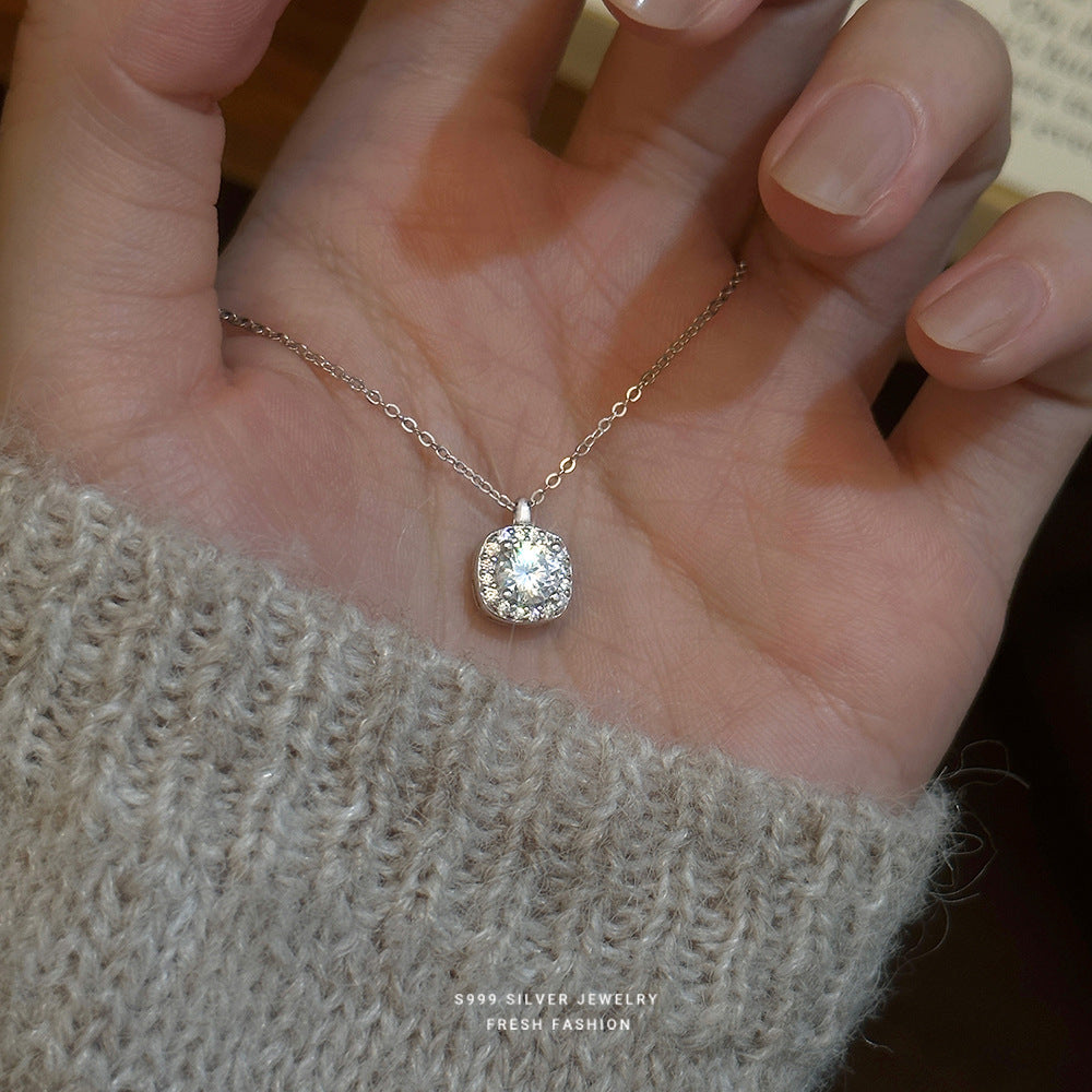 C廠 韓國韓版滿天星方糖 S999純銀項鍊 批發 折扣@洽客服 25.12.W4「A4791」