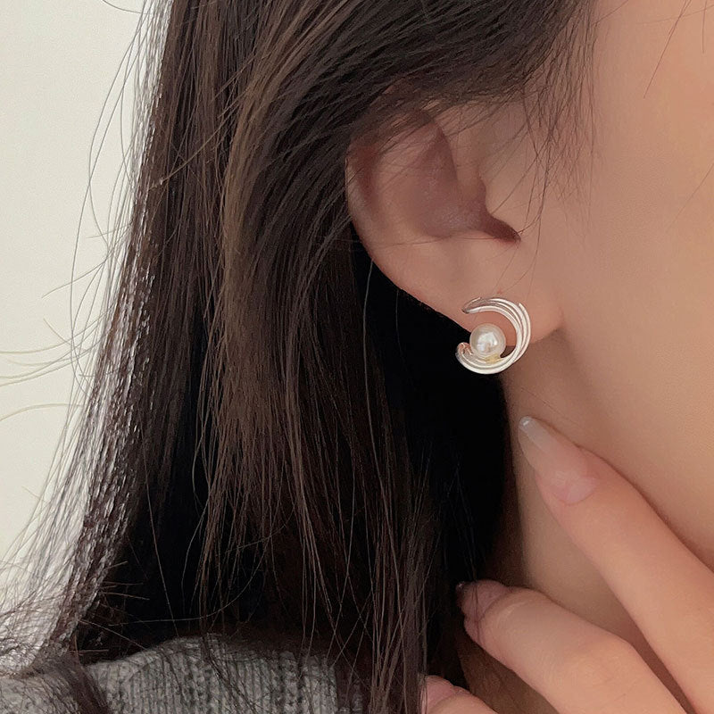 C3廠 韓國韓版優雅花瓣珍珠S925純銀耳環 批發 折扣@洽客服 25.10.W5「es048」