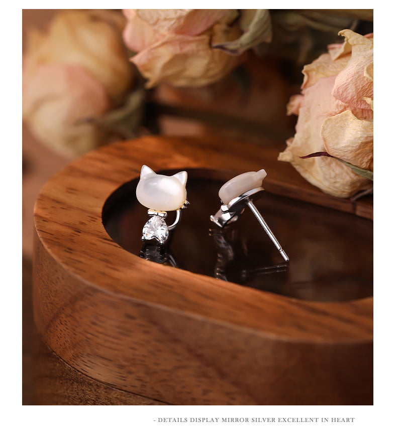 C廠 韓國韓版氣質甜美白貝貓咪耳環 批發 折扣@洽客服 26.01.W1「E5983」