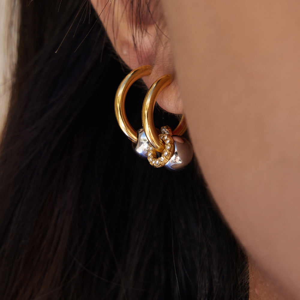 B廠 歐美款 NOVA 鈦鋼鍍18K金耳環 批發 折扣@洽客服 25.11.W2 「JDE0307047-PS」