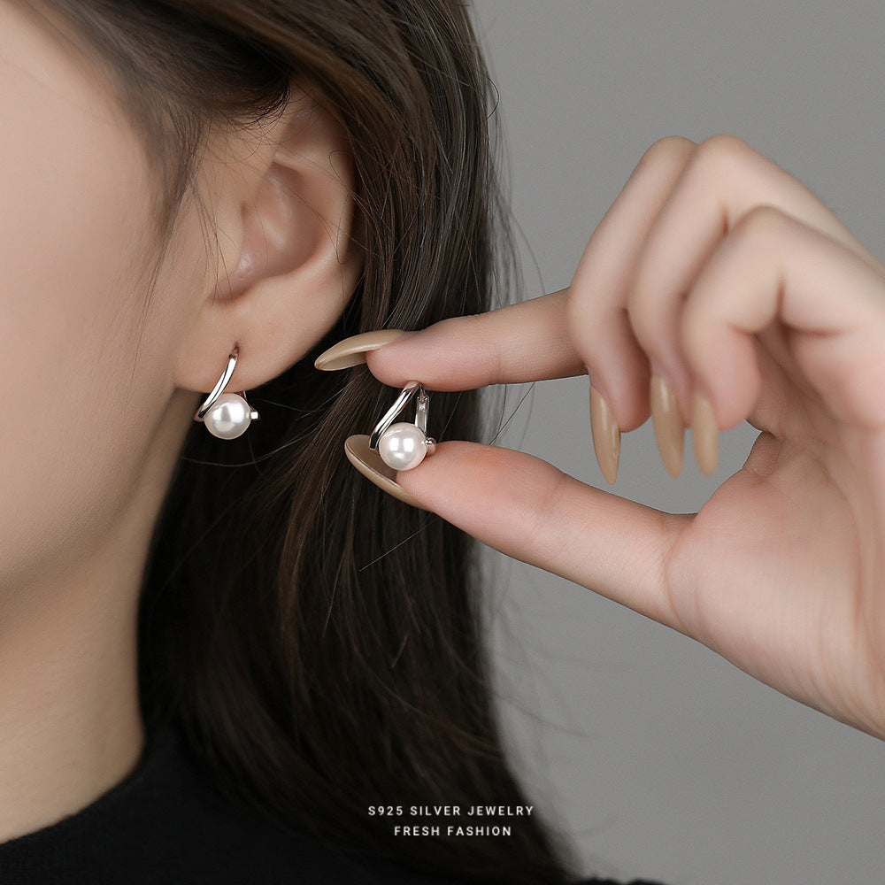 C廠 韓國韓版設計感珍珠S925銀耳環 批發 折扣@洽客服 25.12.W4「E5921」