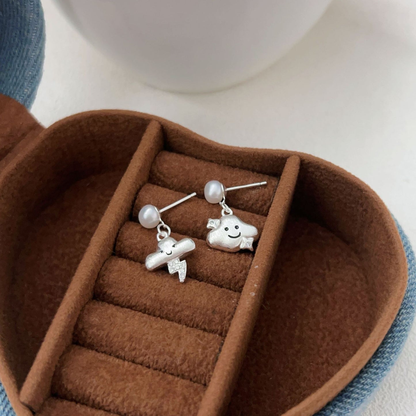 C3廠 韓國韓版可愛珍珠雲朵S925純銀耳環 批發 折扣@洽客服 25.11.W1「hes416」