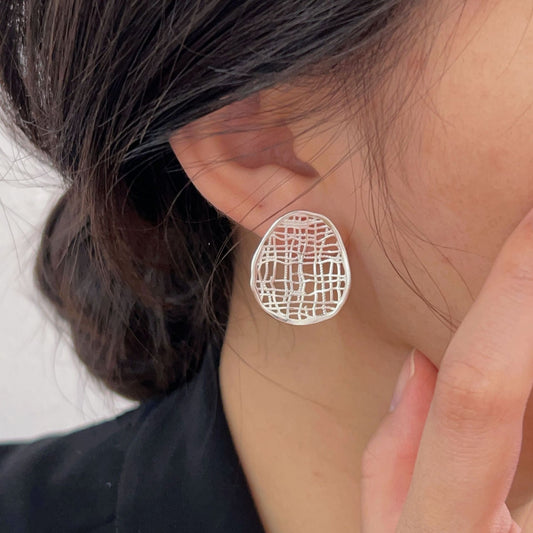 C3廠 韓國韓版不規則幾何S925純銀耳環 批發 折扣@洽客服 26.04.W3「HES435」