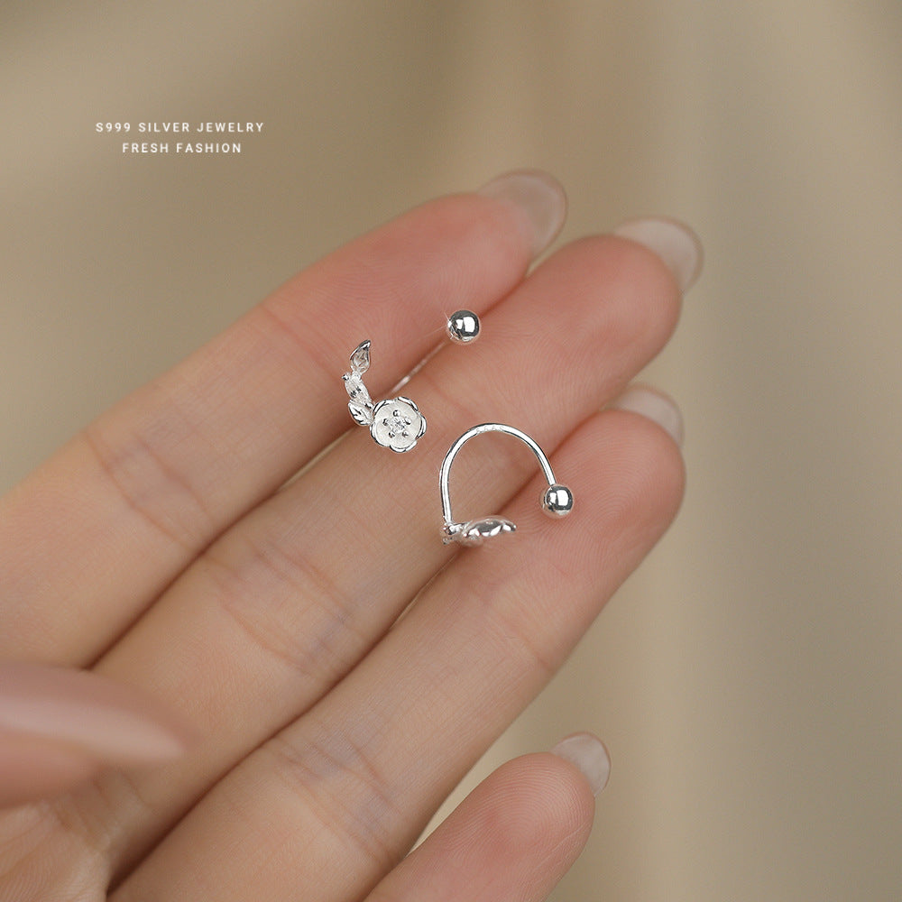 C廠 韓國韓版設計感山茶花S999純銀耳環 批發 折扣@洽客服 25.12.W3「E5884」