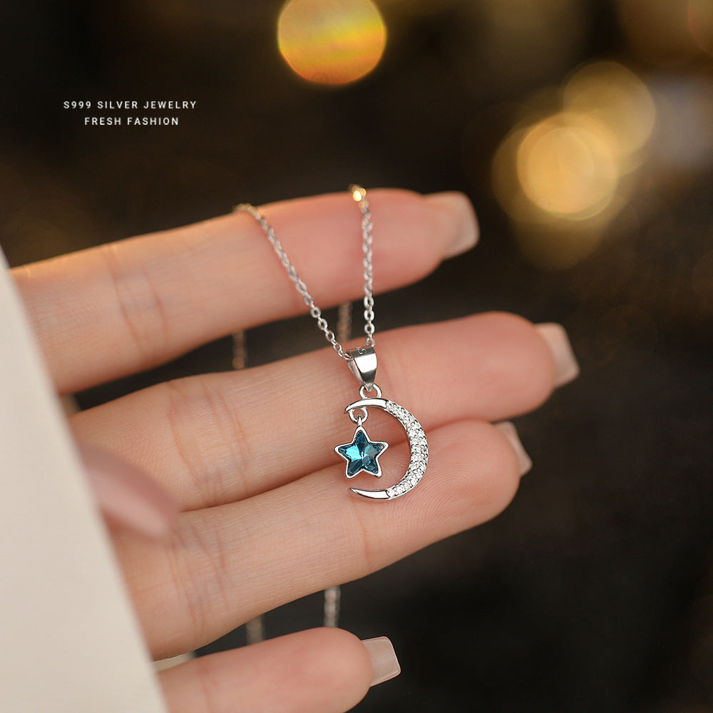 C廠 韓國韓版滿天星星月亮S999純銀項鍊 批發 折扣@洽客服 25.11.W1「A4537」