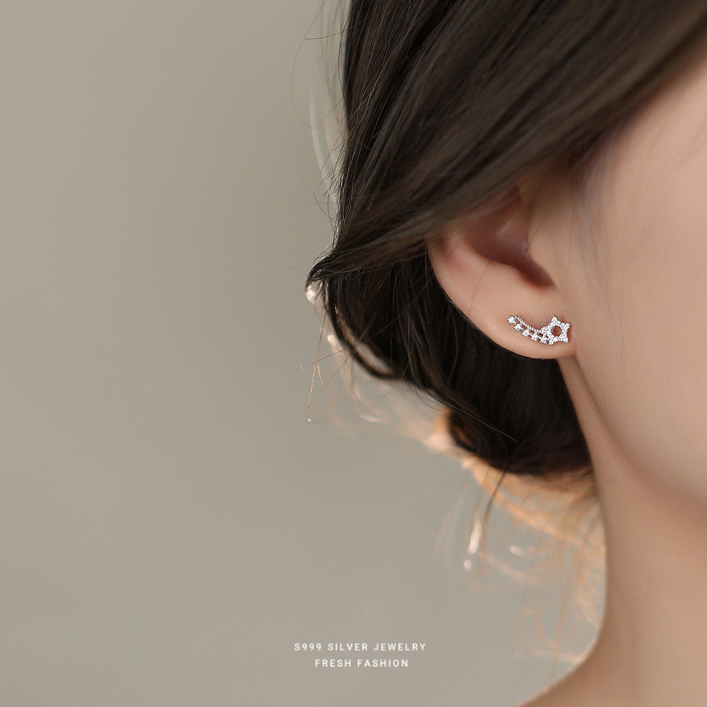 C廠 韓國韓版流星軌跡五角星S999純銀耳環 批發 折扣@洽客服 25.11.W1「E5698」