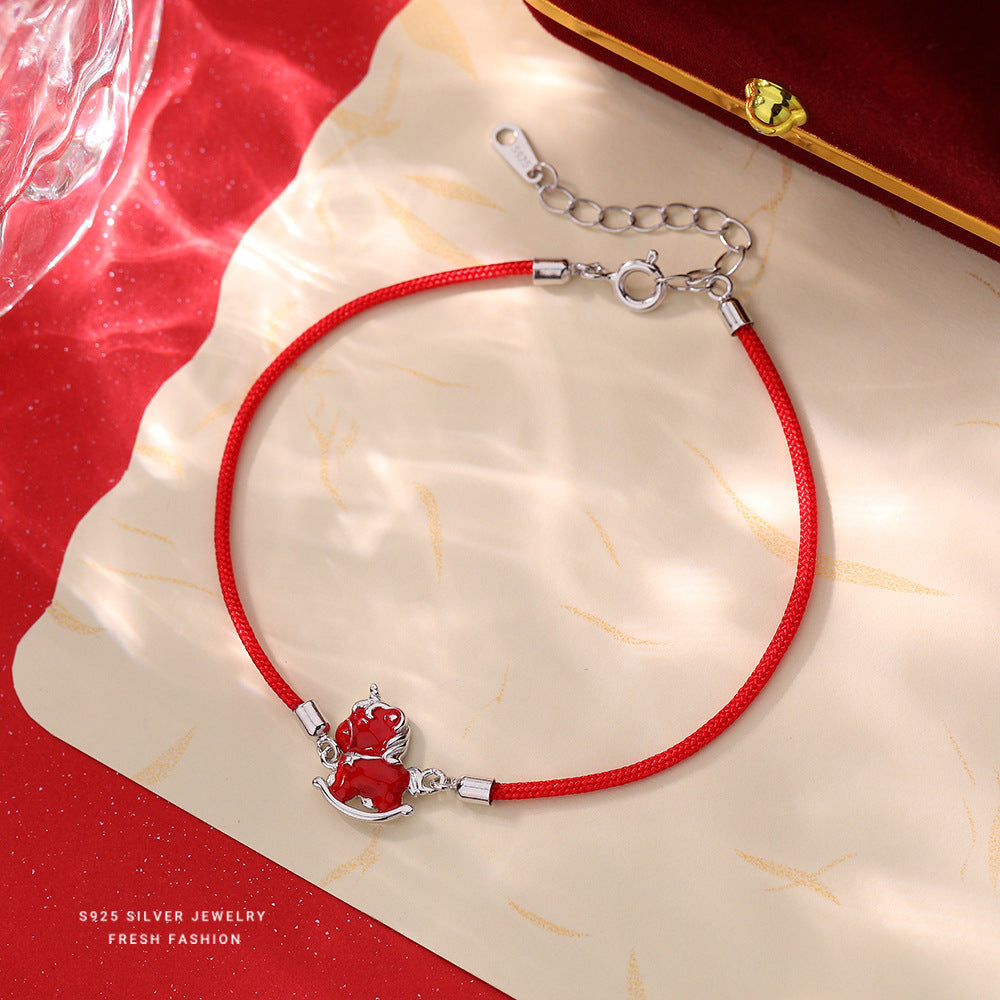 C廠 S925純銀｜ 小紅馬紅繩手鍊 批發 折扣@洽客服 26.01.W2「YL0136」