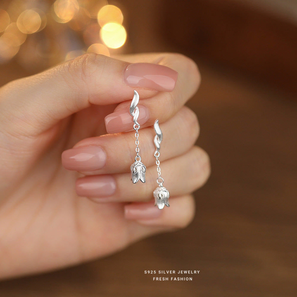 C廠 韓國韓版長款流蘇鈴蘭花S925純銀耳環 批發 折扣@洽客服 25.11.W1「E5675」