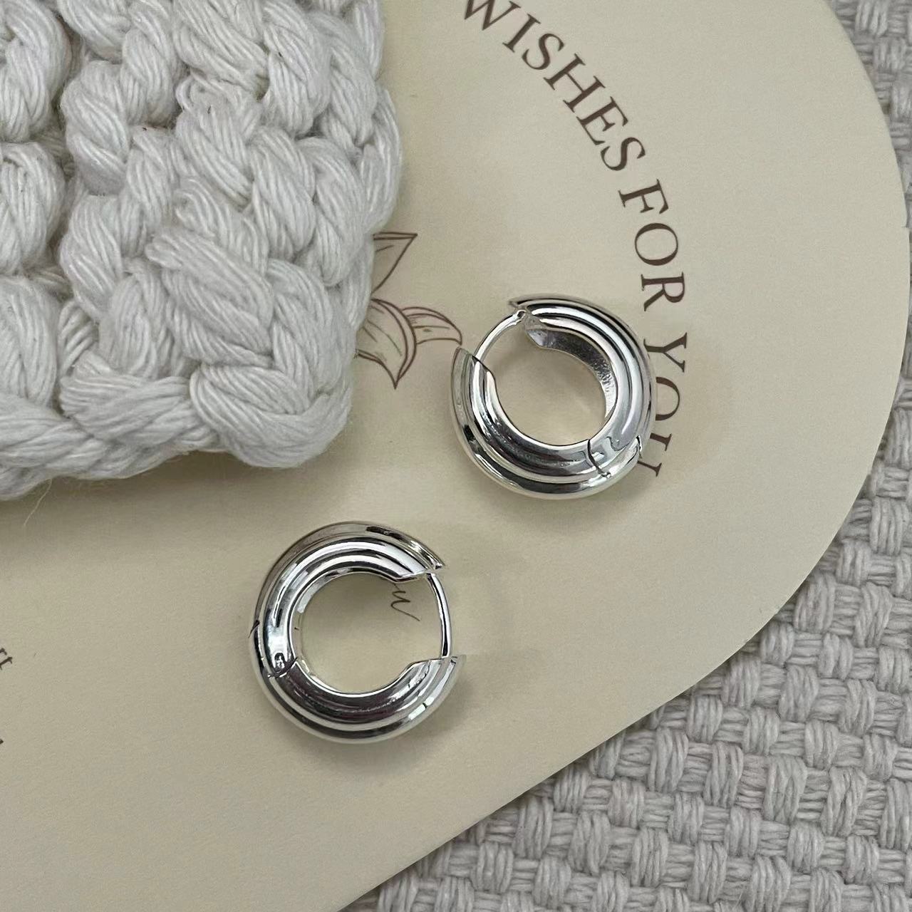 C2廠 韓國韓版多環圈S925純銀耳環 批發 折扣@洽客服 25.10.W5「SE2494」