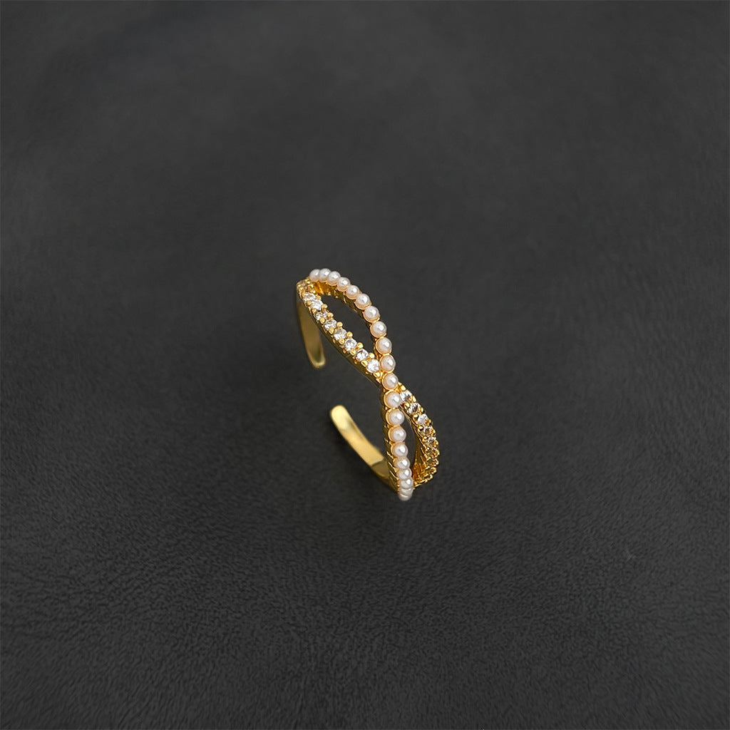 A廠 日韓款 鍍真金鋯石珍珠戒指 批發 折扣@洽客服 25.10.W5「2692」