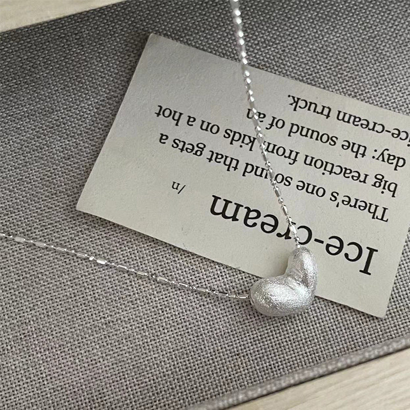 C2廠 韓國韓版拉絲愛心S925純銀項鍊 批發 折扣@洽客服 25.10.W5「SN3377」