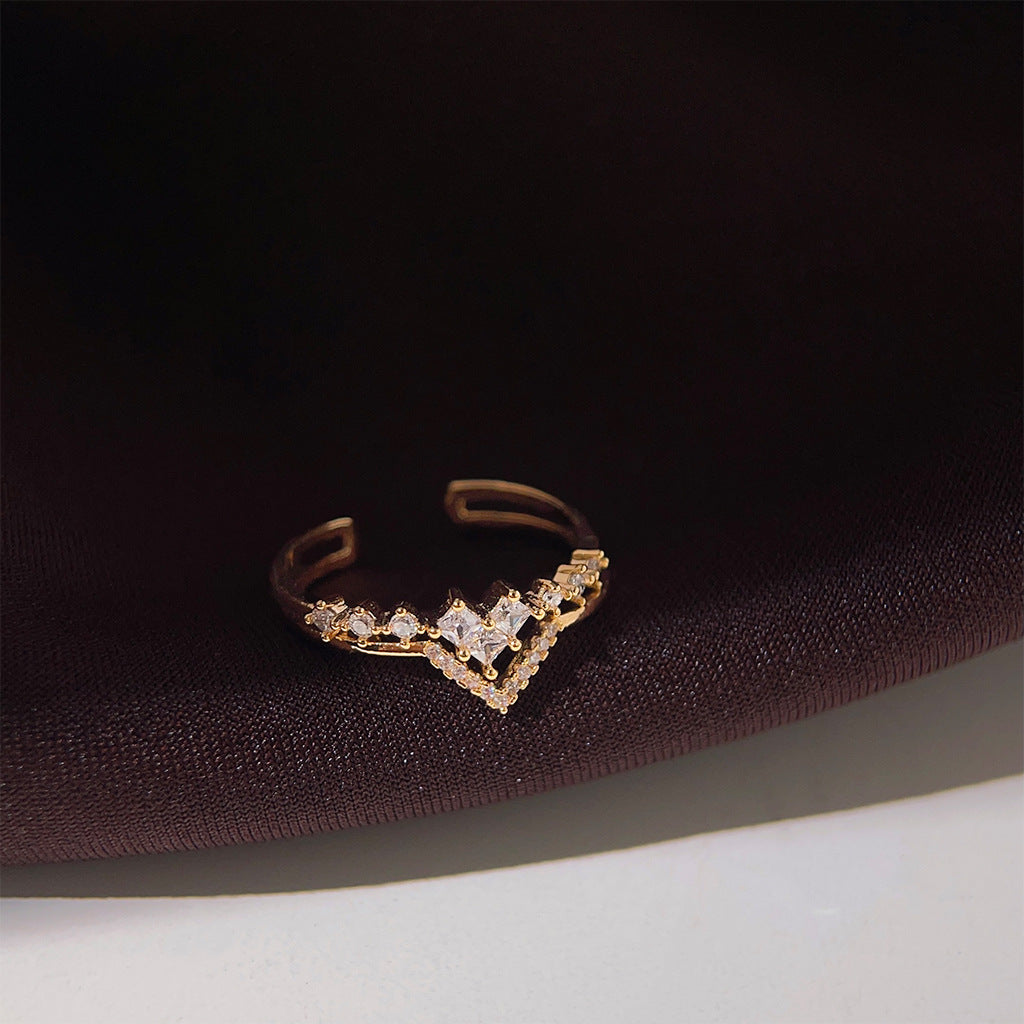 A廠 日韓款輕奢皇冠鋯石銅鍍18k金戒指 批發 折扣@洽客服 25.11.W4「2942」