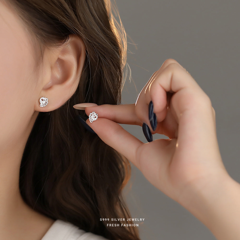 C廠 韓國韓版精緻鏤空孔雀S999純銀耳環 批發 折扣@洽客服 24.11.W2「E5771」