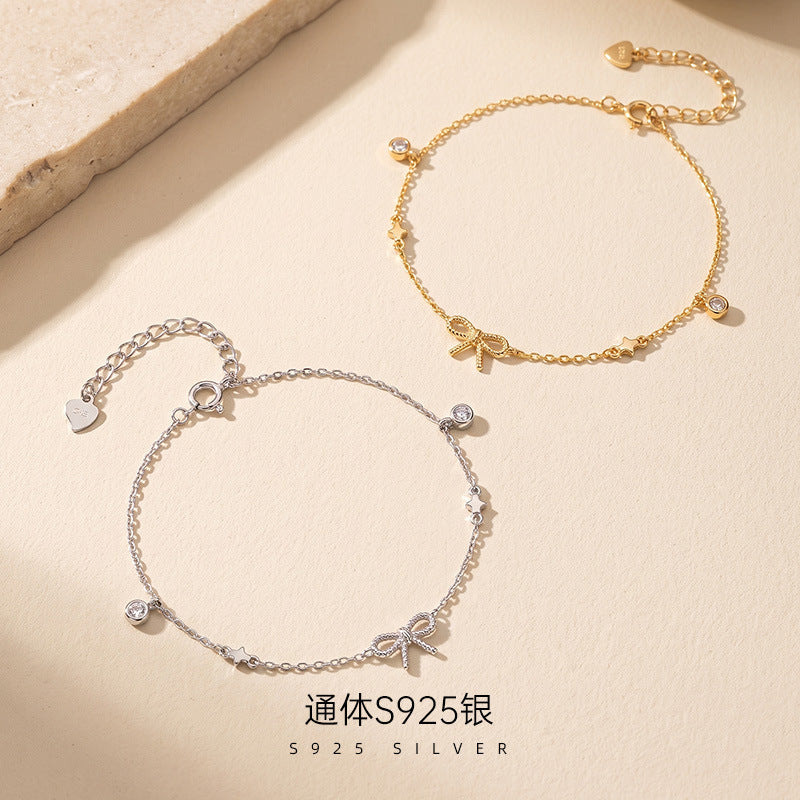 C廠 韓系麻花蝴蝶結S925純銀/鍍14K手鍊批發 折扣@洽客服 26.08.W3「BRS4110」