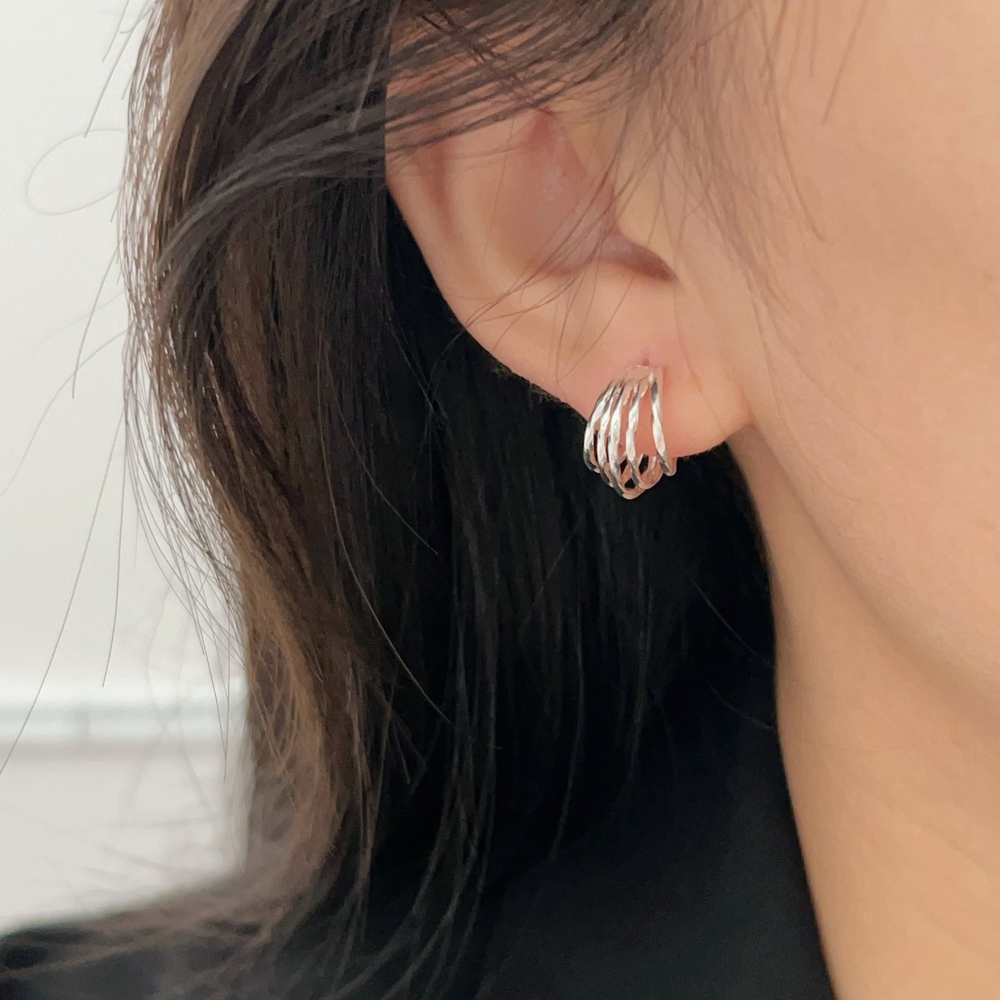 C3廠 韓國韓版S925純銀｜幾何多層C型耳環 批發 折扣@洽客服 26.02.W3「ES162」