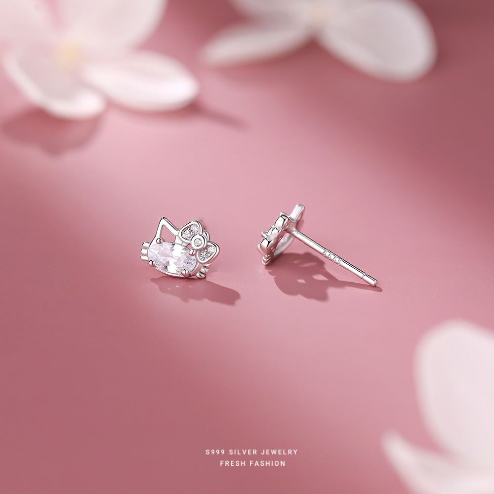 C廠 韓國韓版輕奢小貓S999純銀耳環 批發 折扣@洽客服 25.11.W3「E5781」