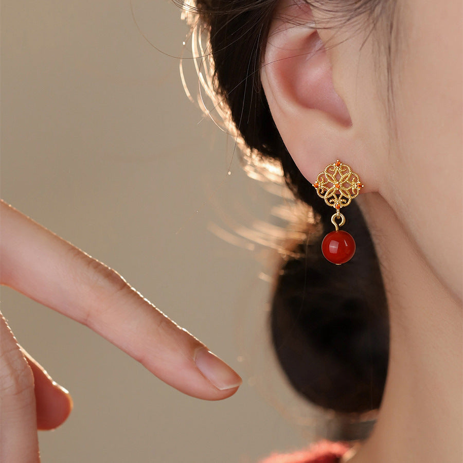 A2廠 黃銅｜韓國韓版鋯石鏤空花朵銀針耳環 批發 折扣@洽客服 26.01.W4「HE30334-1」