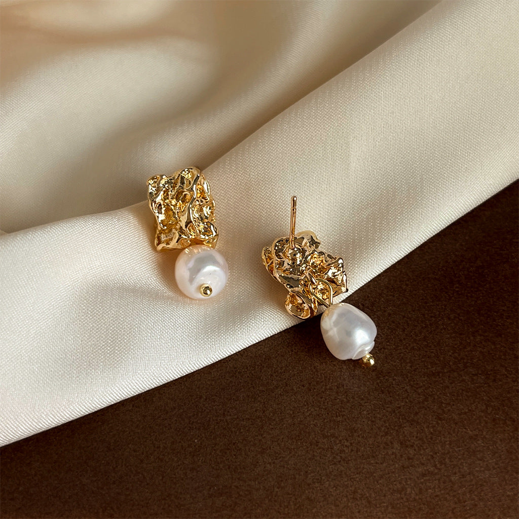 A廠 日韓款 復古淡水珍珠銀針耳環 批發 折扣@洽客服 25.11.W2「5081」