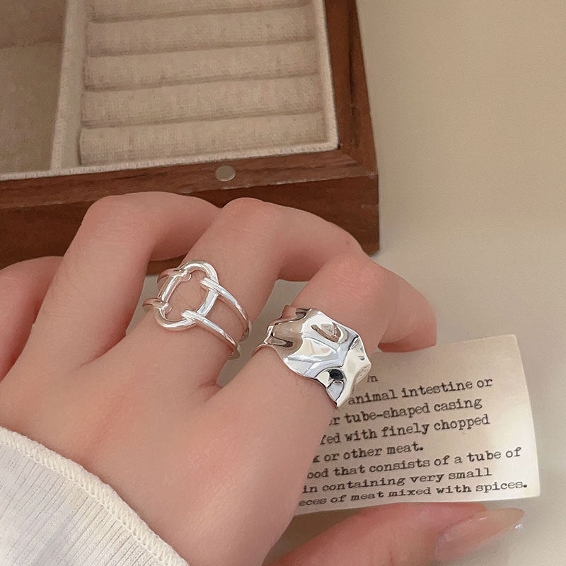 C3廠 韓國韓版幾何線條開口S925純銀戒指批發 折扣@洽客服 25.03.W2「HJZ012」