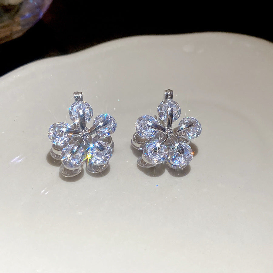 A2廠 韓國韓版鋯石花朵雙面耳扣 批發 折扣@洽客服 25.11.W2「WE5046」