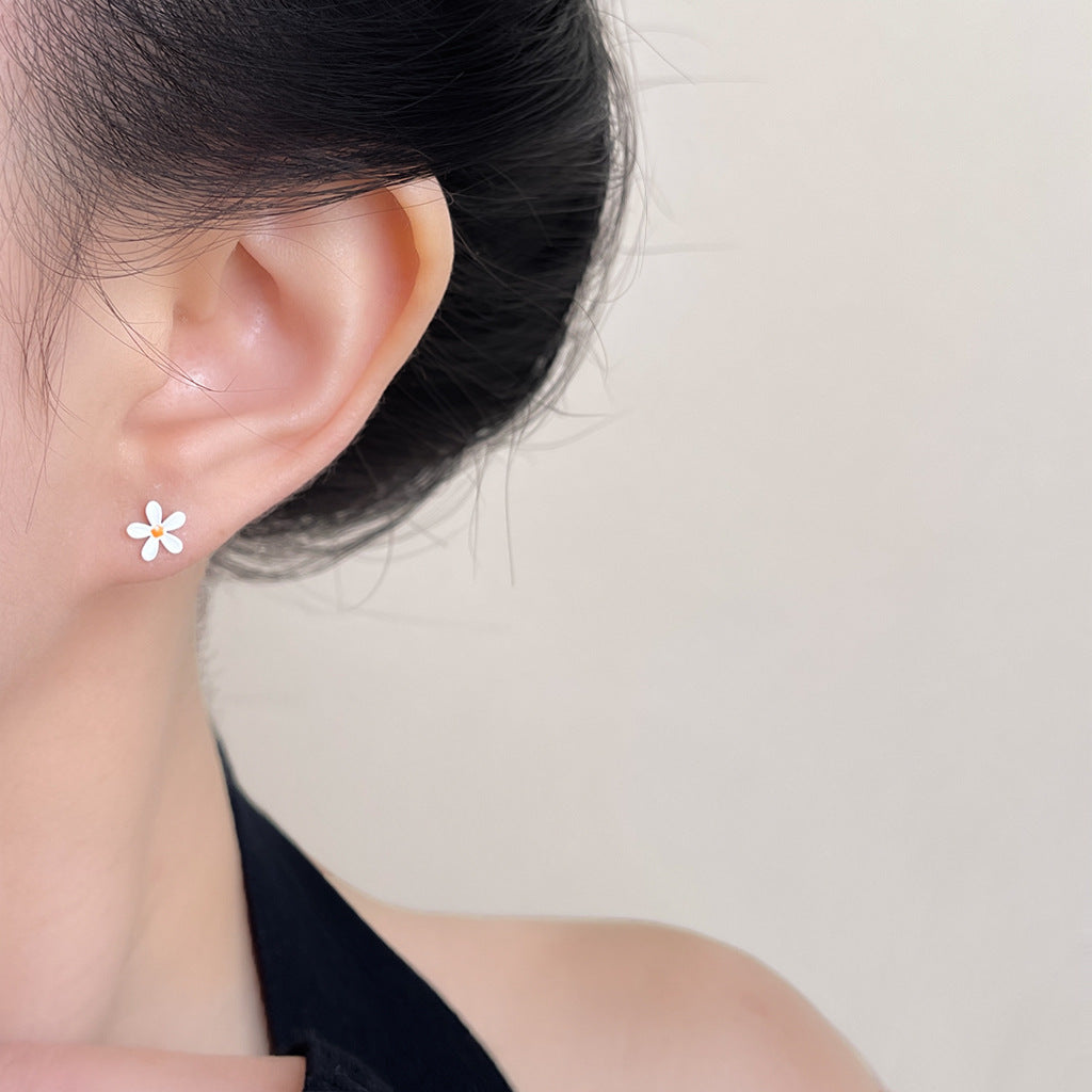 A廠 日韓迷你小雛菊銀針耳環 批發 折扣@洽客服 25.12.W3「2270」