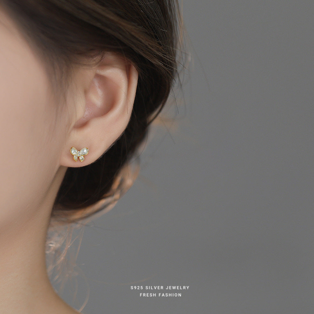 C廠 韓國韓版精緻花朵蝴蝶S925純銀耳環 批發 折扣@洽客服 25.12.W4「E5969」