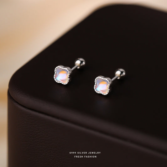 C廠 韓國韓版炫彩四葉草S999純銀耳環 批發 折扣@洽客服 25.12.W3「F6721」